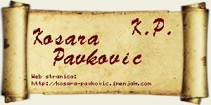 Kosara Pavković vizit kartica